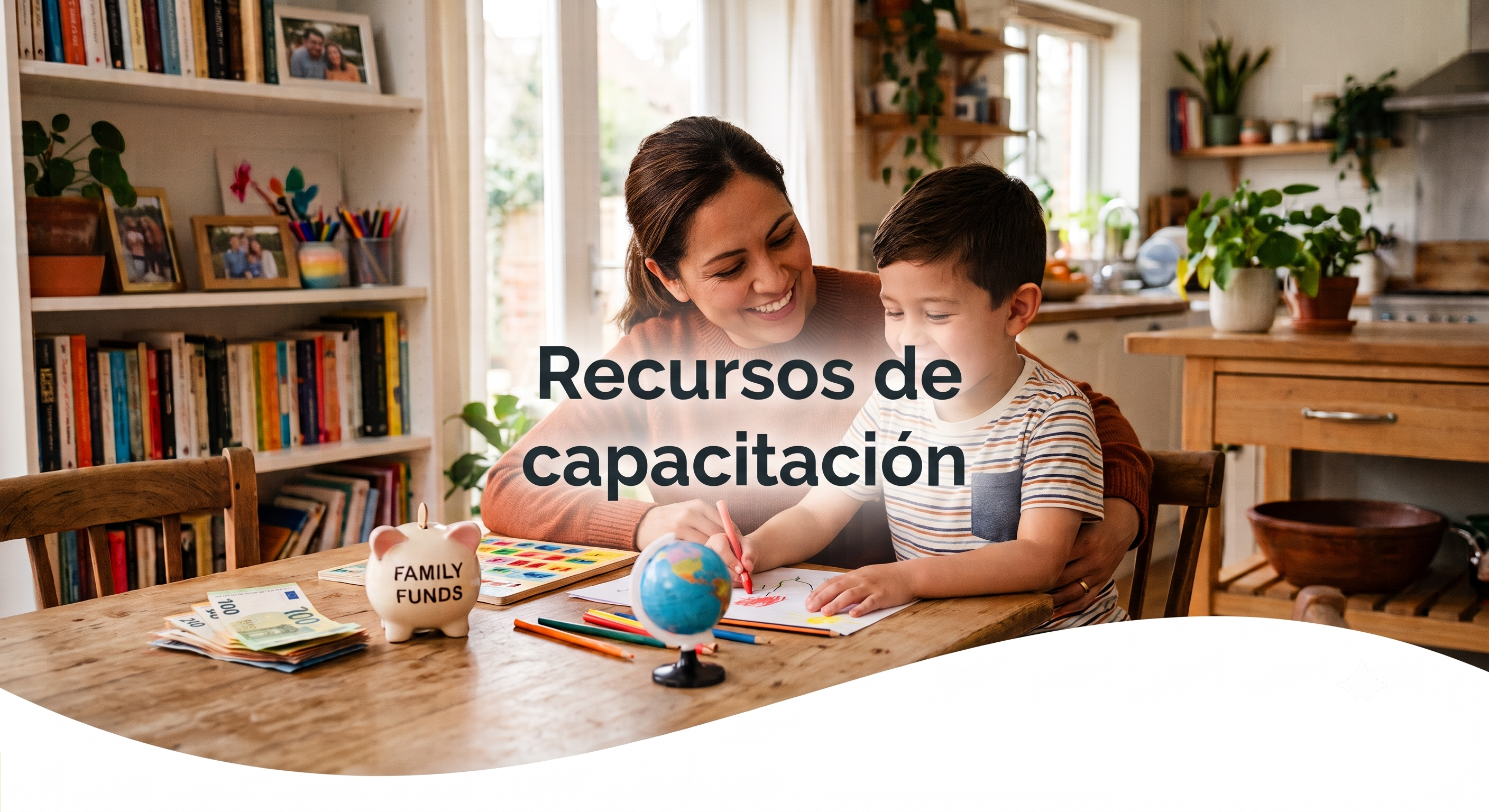 Madre dibujando con su hijo